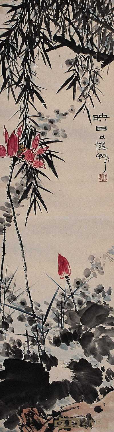 潘公恺 映日 立轴 176×47cm